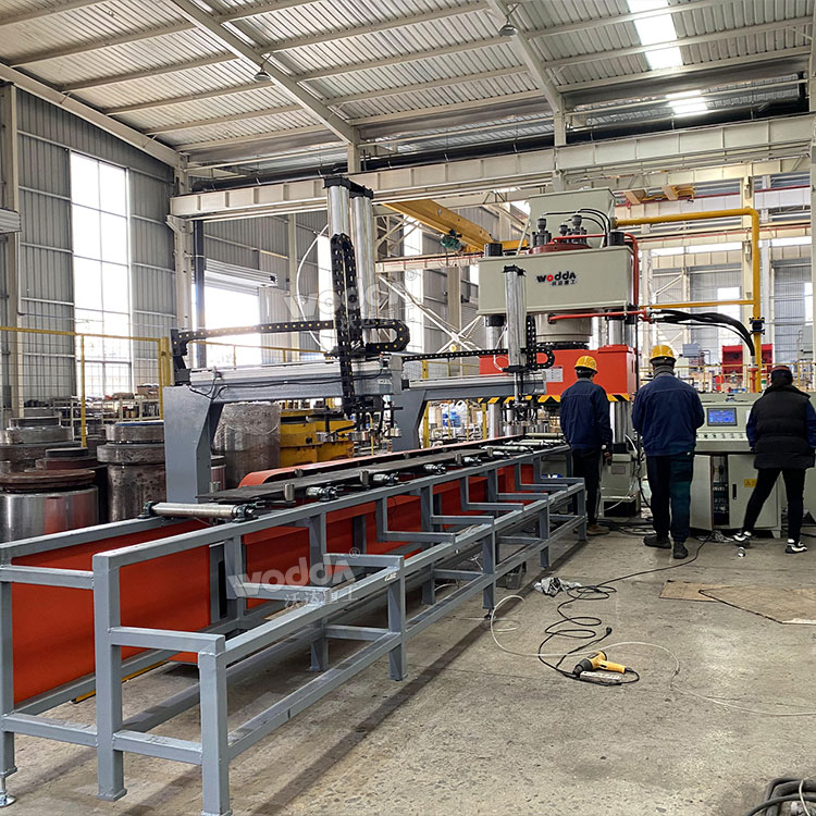 630噸錨桿托盤液壓機生產線車間調試